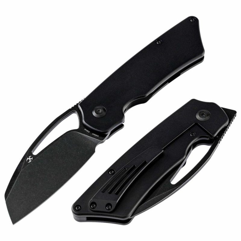 Goblin XL Thumb Hole Knife Black Anodized Titanium Handle ( 3.50”CPM-S35VN Blade) Marshall Noble Design-K1016A2 | Folding Pocket Knives