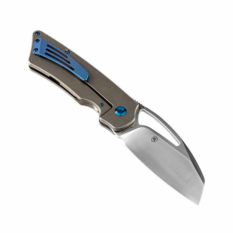 Goblin XL Thumb Hole Knife Bronzed Anodized Titanium Handle ( 3.50”CPM-S35VN Blade) Marshall Noble Design-K1016A3 | Folding Pocket Knives