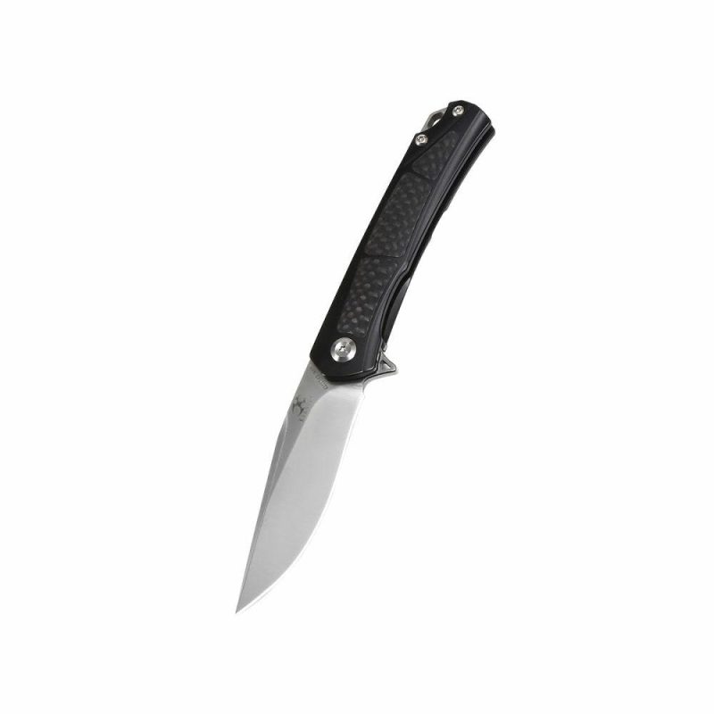 Gremlin Flipper Knife Carbon Fiber Handle (2.91" CPM S35VN Blade)Kim Ning Design-K2003A3 Black | Folding Pocket Knives