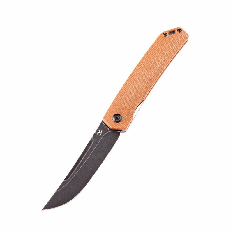 Hazakura T1019C5 154CM Blade Brown Micarta Handle with MaxTkachuk Design | Folding Pocket Knives