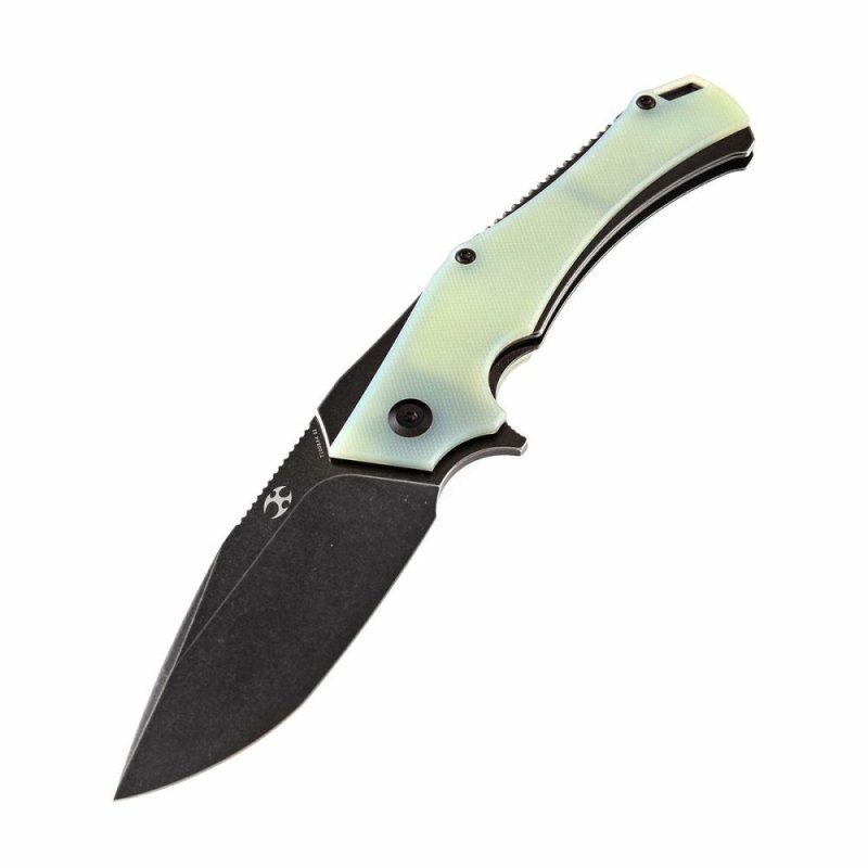 Hellx T1008A4 Folding Tactical Knife with Jade G10 Handle Black TiCn Coated D2 Blade Jade | Folding Pocket Knives