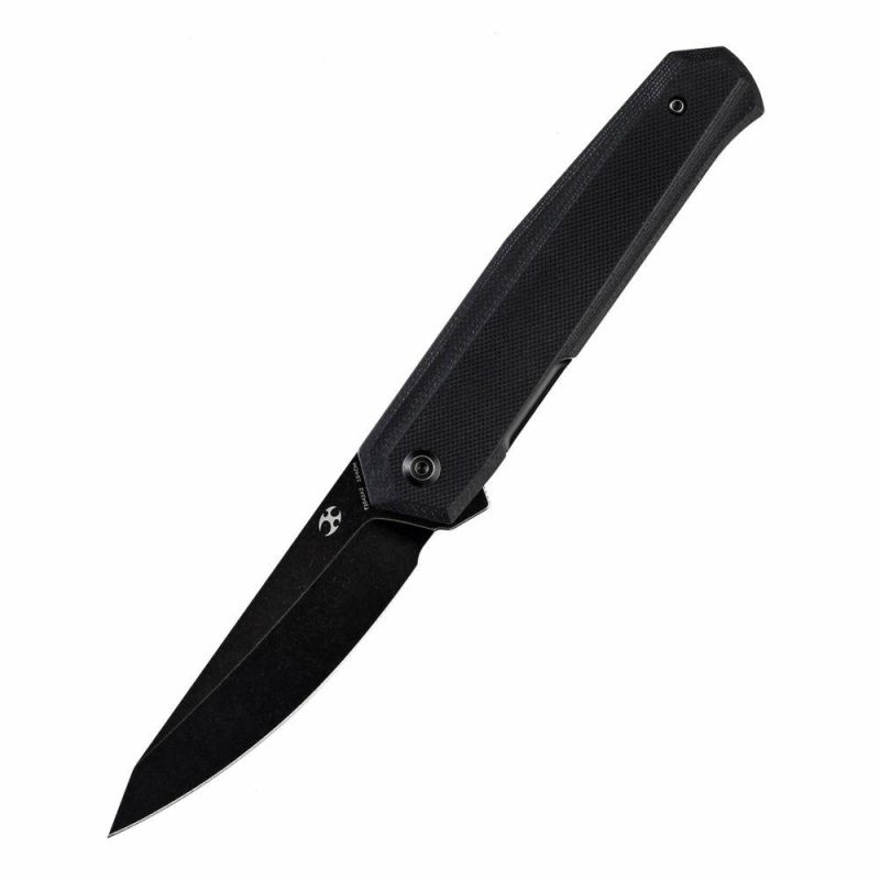 Integra Flipper Knife Black G10 Handle (3.63”154CM Blade) JK Knives-T1042A2 Black | Folding Pocket Knives