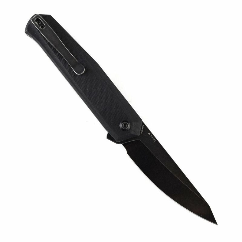 Integra Flipper Knife Black G10 Handle (3.63”154CM Blade) JK Knives-T1042A2 Black | Folding Pocket Knives