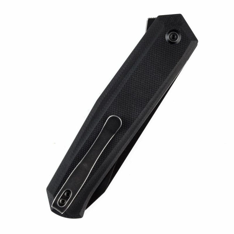 Integra Flipper Knife Black G10 Handle (3.63”154CM Blade) JK Knives-T1042A2 Black | Folding Pocket Knives