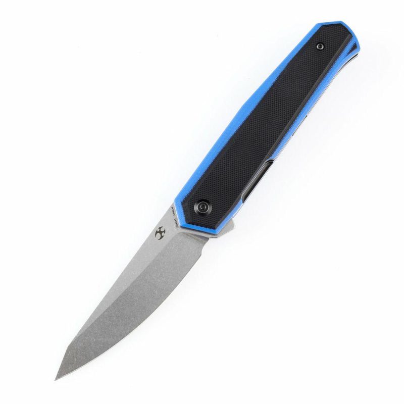 Integra Flipper Knife Blue & Black G10 Handle (3.63”154CM Blade) JK Knives-T1042A1 Blue & Black | Folding Pocket Knives