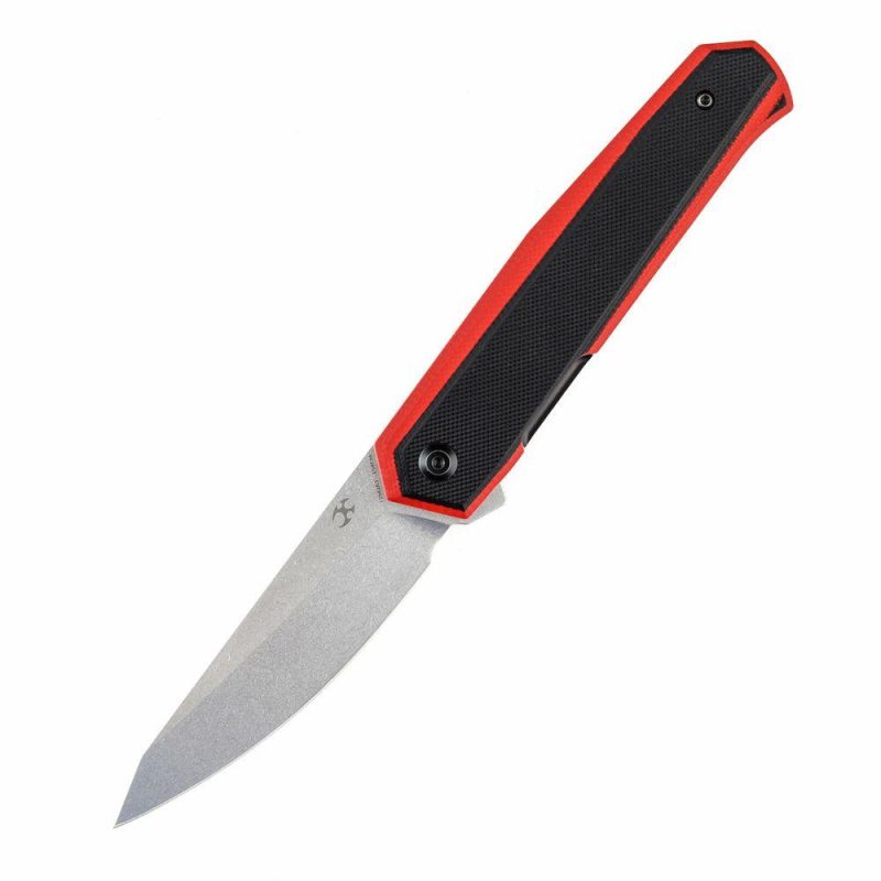 Integra Flipper KnifeRed & Black G10 Handle (3.63”154CM Blade) JK Knives-T1042A3 Red & Black | Folding Pocket Knives