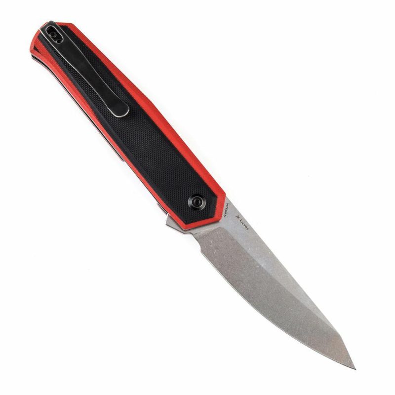 Integra Flipper KnifeRed & Black G10 Handle (3.63”154CM Blade) JK Knives-T1042A3 Red & Black | Folding Pocket Knives