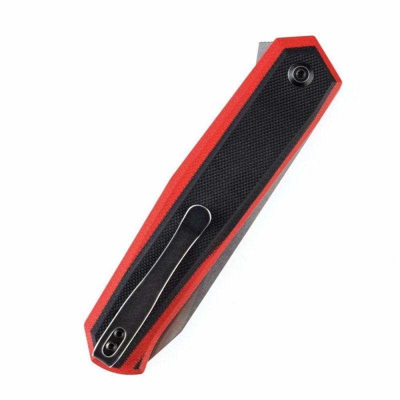 Integra Flipper KnifeRed & Black G10 Handle (3.63”154CM Blade) JK Knives-T1042A3 Red & Black | Folding Pocket Knives