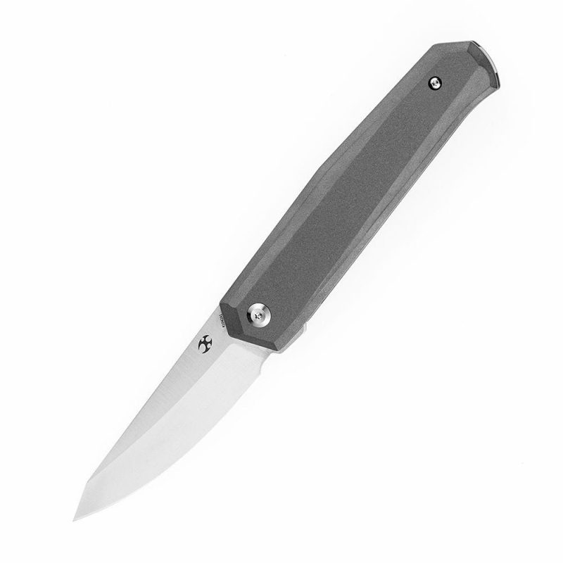 Integra K1042A1 Satin M390 Silicon Carbided Titanium Designed by JK Knives Gray | Folding Pocket Knives