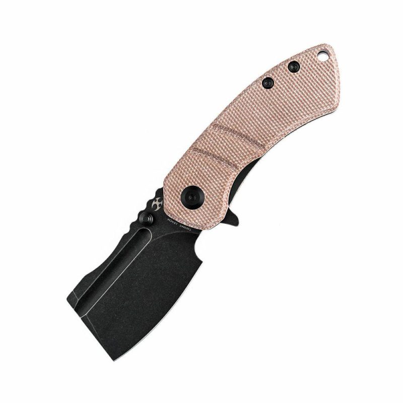 Korvid M Thumb Studs/Flipper Knife Brown Micarta Handle (2.45’‘ 154CM Blade ) Koch Tools Design-T2030A5 Brown | Folding Pocket Knives