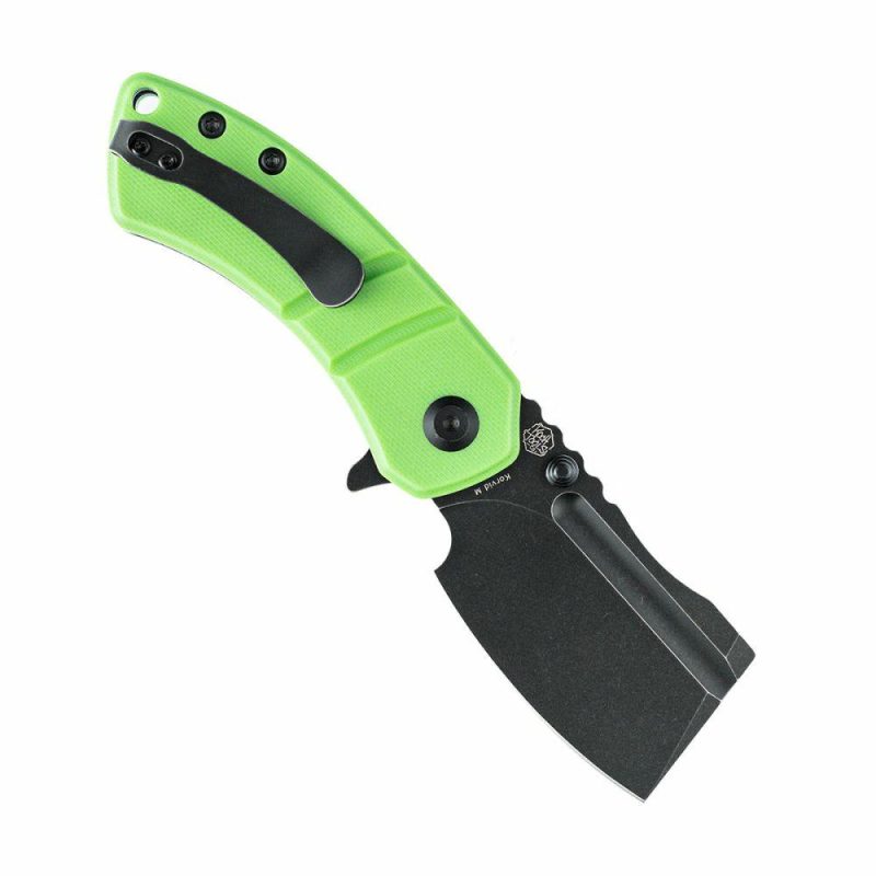 Korvid M Thumb Studs/Flipper Knife Grass Green G10 Handle (2.45’‘ Black 154CM Blade ) Koch Tools Design-T2030A8 Grass Green | Folding Pocket Knives