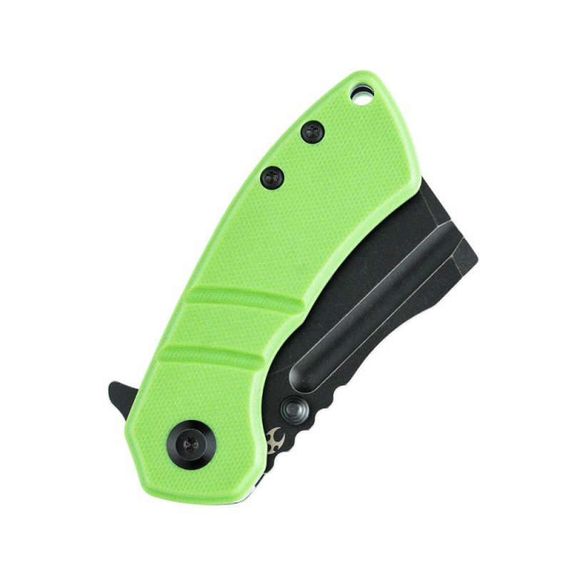 Korvid M Thumb Studs/Flipper Knife Grass Green G10 Handle (2.45’‘ Black 154CM Blade ) Koch Tools Design-T2030A8 Grass Green | Folding Pocket Knives