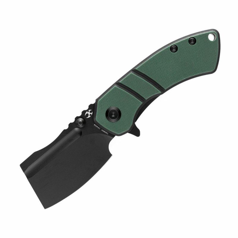 Korvid M Thumb Studs/Flipper Knife Green and Black G10 Handle (2.45’‘154CM Blade ) Koch Tools Design-T2030A1 Green And Black | Folding Pocket Knives