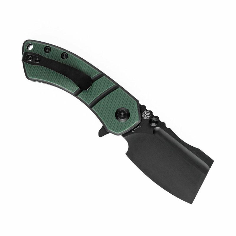 Korvid M Thumb Studs/Flipper Knife Green and Black G10 Handle (2.45’‘154CM Blade ) Koch Tools Design-T2030A1 Green And Black | Folding Pocket Knives