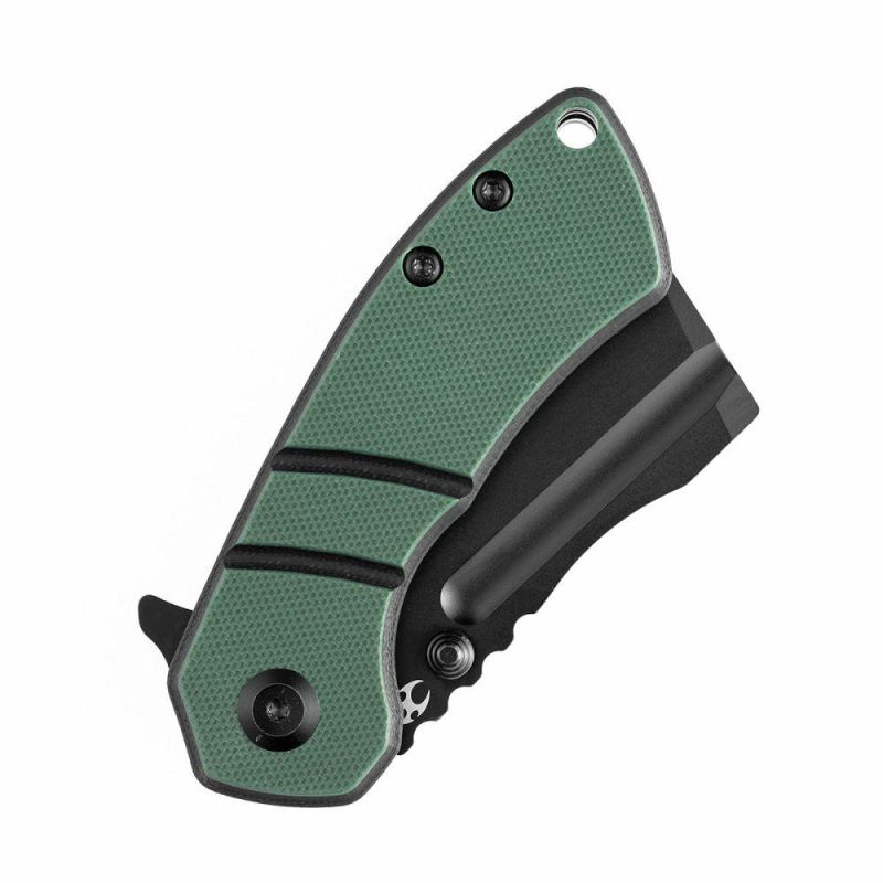 Korvid M Thumb Studs/Flipper Knife Green and Black G10 Handle (2.45’‘154CM Blade ) Koch Tools Design-T2030A1 Green And Black | Folding Pocket Knives