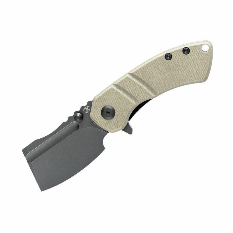 Korvid M Thumb Studs/Flipper Knife Light Sand G10 Handle (2.45’‘ 154CM Blade ) Koch Tools Design-T2030A2 Light Sand | Folding Pocket Knives