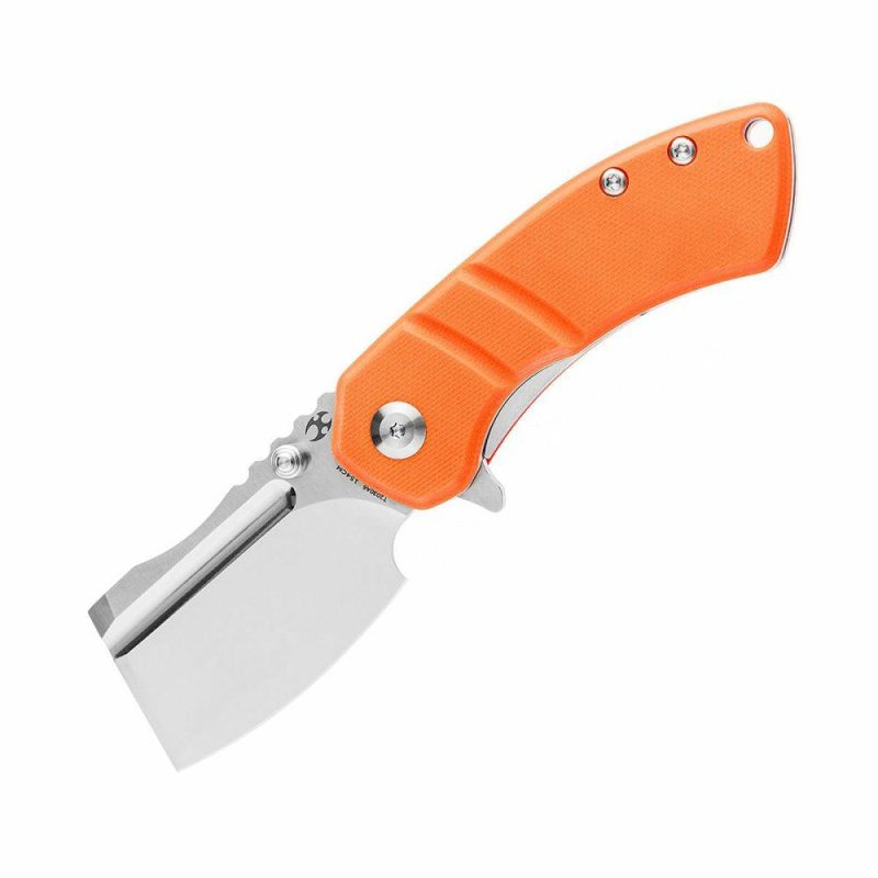 Korvid M Thumb Studs/Flipper Knife Orange G10 Handle (2.45’‘ 154CM Blade ) Koch Tools Design-T2030A6 Orange | Folding Pocket Knives