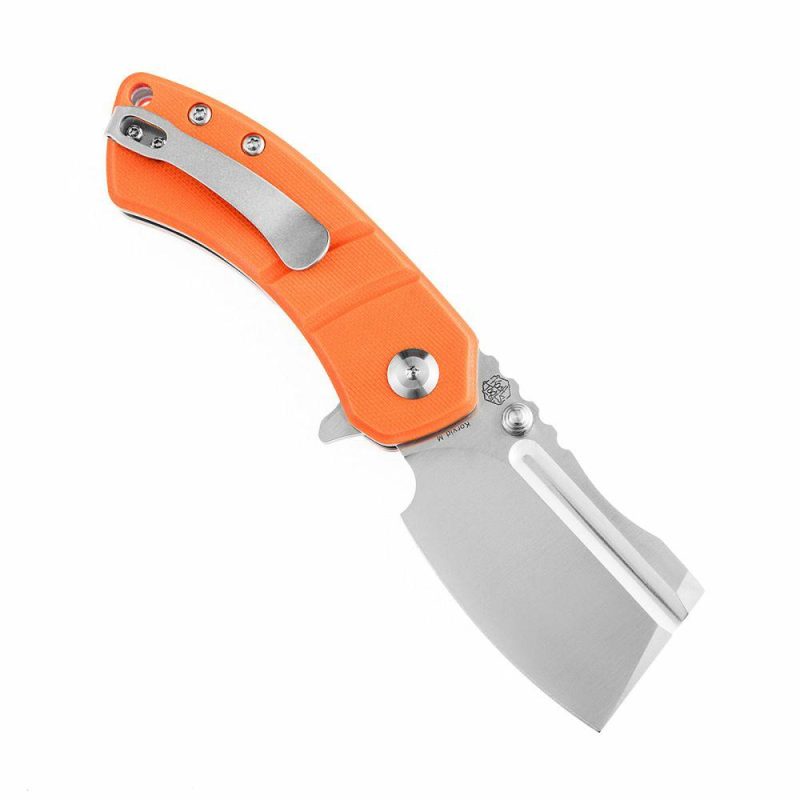 Korvid M Thumb Studs/Flipper Knife Orange G10 Handle (2.45’‘ 154CM Blade ) Koch Tools Design-T2030A6 Orange | Folding Pocket Knives