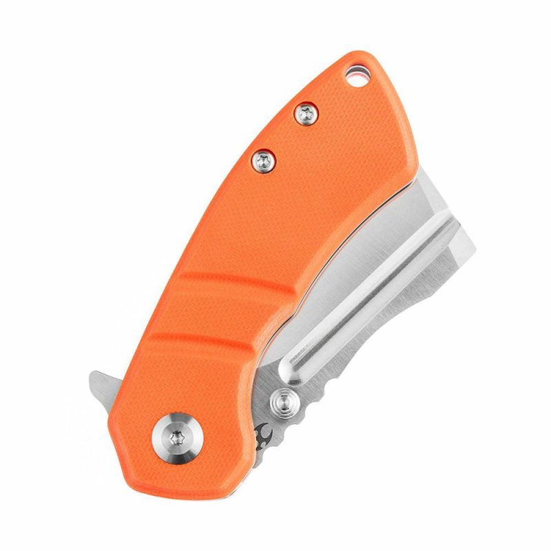 Korvid M Thumb Studs/Flipper Knife Orange G10 Handle (2.45’‘ 154CM Blade ) Koch Tools Design-T2030A6 Orange | Folding Pocket Knives