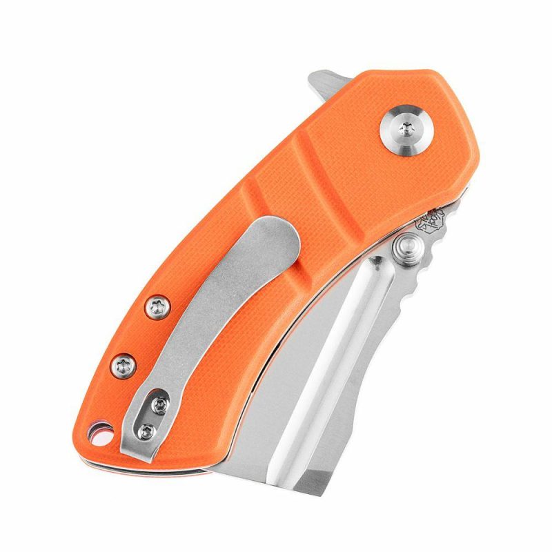 Korvid M Thumb Studs/Flipper Knife Orange G10 Handle (2.45’‘ 154CM Blade ) Koch Tools Design-T2030A6 Orange | Folding Pocket Knives