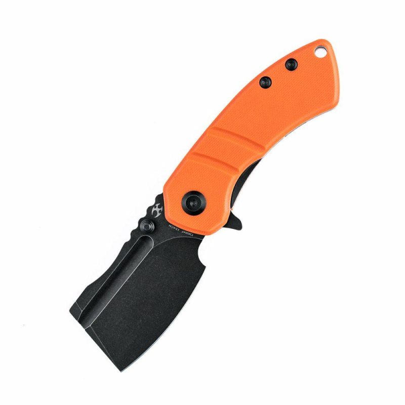 Korvid M Thumb Studs/Flipper Knife Orange G10 Handle (2.45’‘ Black 154CM Blade ) Koch Tools Design-T2030A7 Orange | Folding Pocket Knives