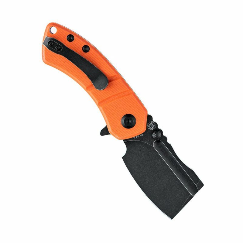 Korvid M Thumb Studs/Flipper Knife Orange G10 Handle (2.45’‘ Black 154CM Blade ) Koch Tools Design-T2030A7 Orange | Folding Pocket Knives