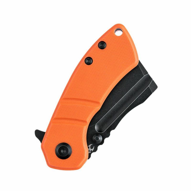 Korvid M Thumb Studs/Flipper Knife Orange G10 Handle (2.45’‘ Black 154CM Blade ) Koch Tools Design-T2030A7 Orange | Folding Pocket Knives