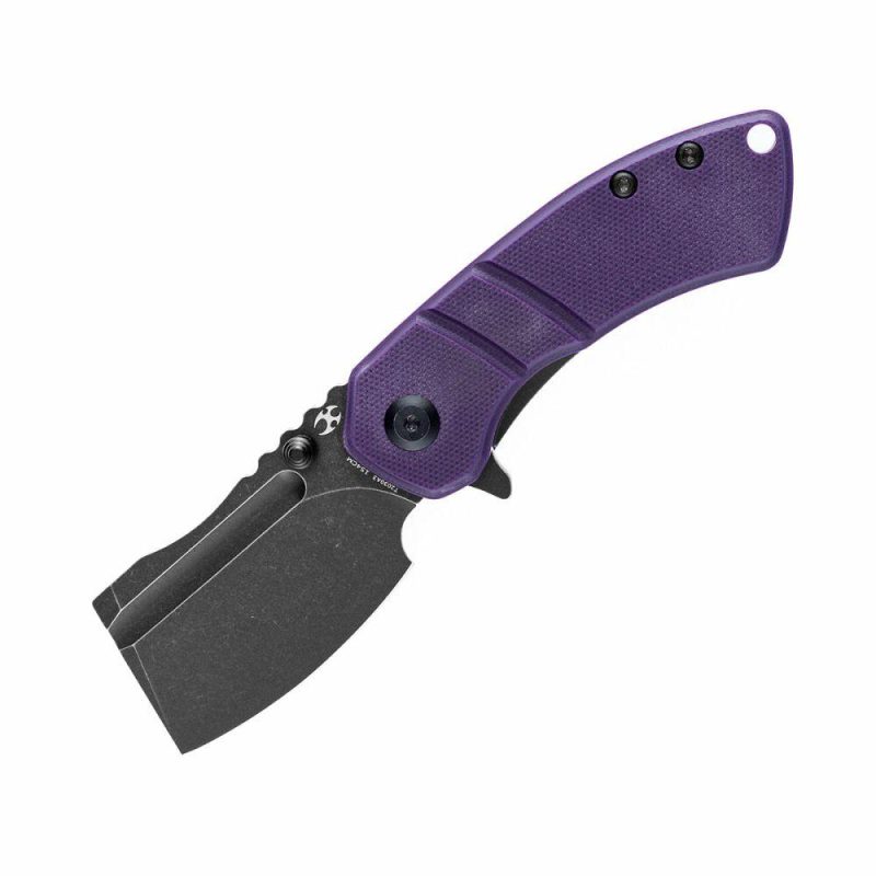 Korvid M Thumb Studs/Flipper Knife Purple G10 Handle (2.45’‘ 154CM Blade ) Koch Tools Design-T2030A3 Purple | Folding Pocket Knives