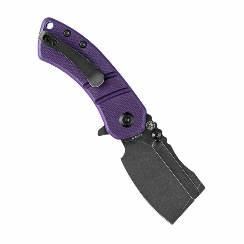 Korvid M Thumb Studs/Flipper Knife Purple G10 Handle (2.45’‘ 154CM Blade ) Koch Tools Design-T2030A3 Purple | Folding Pocket Knives