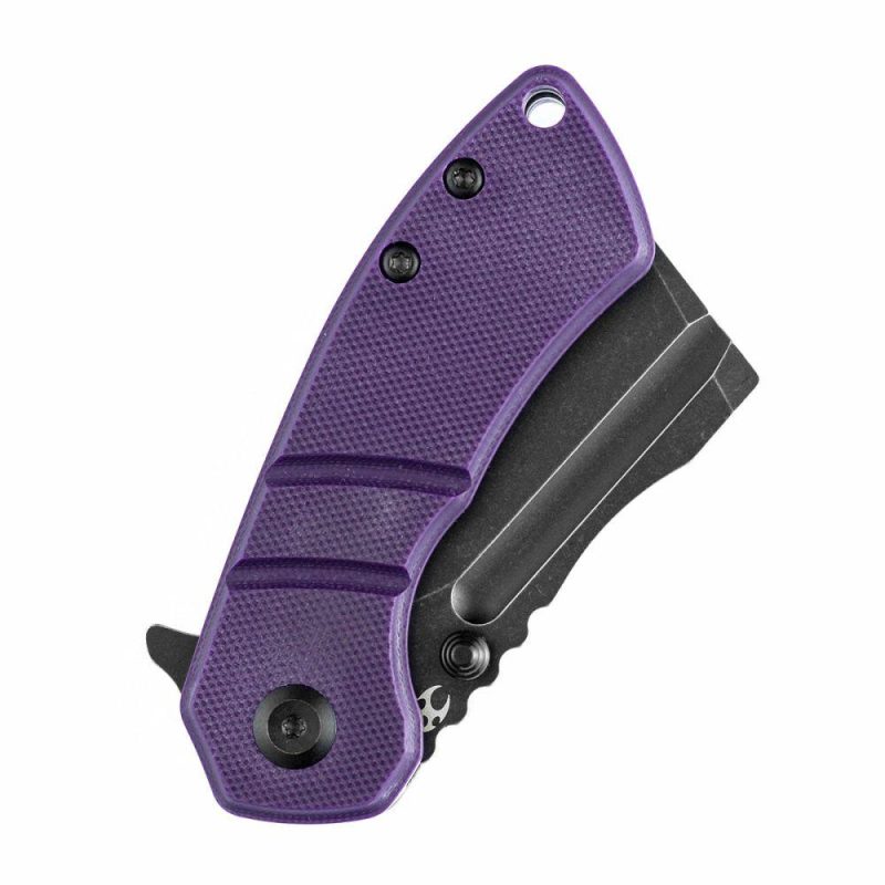 Korvid M Thumb Studs/Flipper Knife Purple G10 Handle (2.45’‘ 154CM Blade ) Koch Tools Design-T2030A3 Purple | Folding Pocket Knives