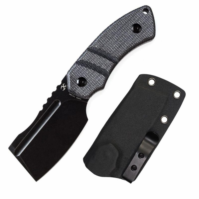 Korvid S Fixed Blade Black Micarta + Kydex Sheath Handle (2.9" 14C28N Blade) Koch Tools -G2030A1 Black | Fixed Blades