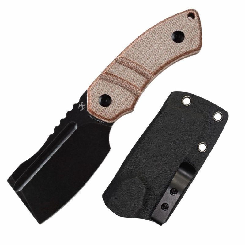 Korvid S Fixed Blade Brown Micarta + Kydex Sheath Handle (2.9" 14C28N Blade) Koch Tools -G2030A4 Brown | Fixed Blades