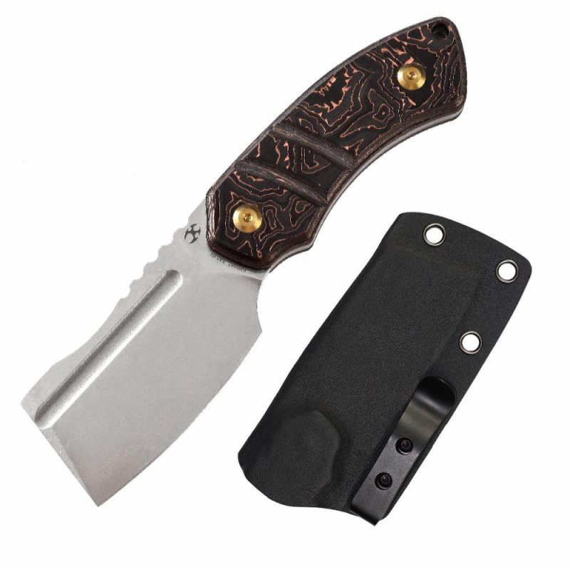 Korvid S Fixed Blade Copper Carbon Fiber + Kydex Sheath Handle (2.9" CPM-S35VN Blade) Koch Tools -G2030A7 | Fixed Blades