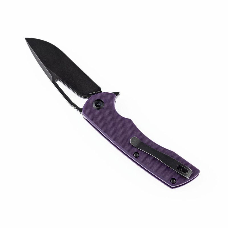 Kryo FlipperBlade Purple G10 Handle(Black Coating D2 Blade) with Kim Ning Design-T1001B3 Purple | Folding Pocket Knives