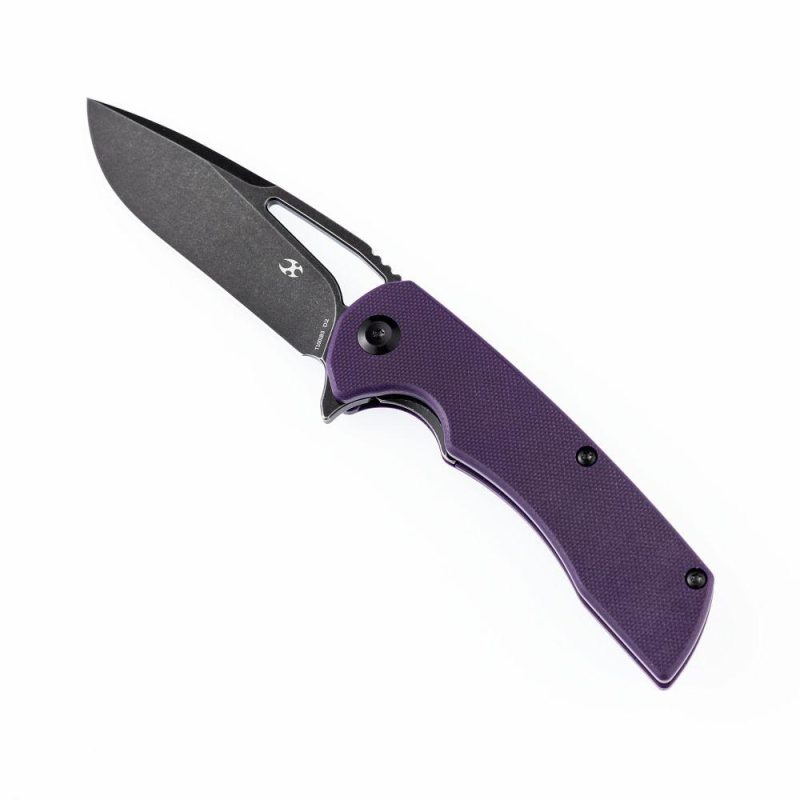 Kryo FlipperBlade Purple G10 Handle(Black Coating D2 Blade) with Kim Ning Design-T1001B3 Purple | Folding Pocket Knives