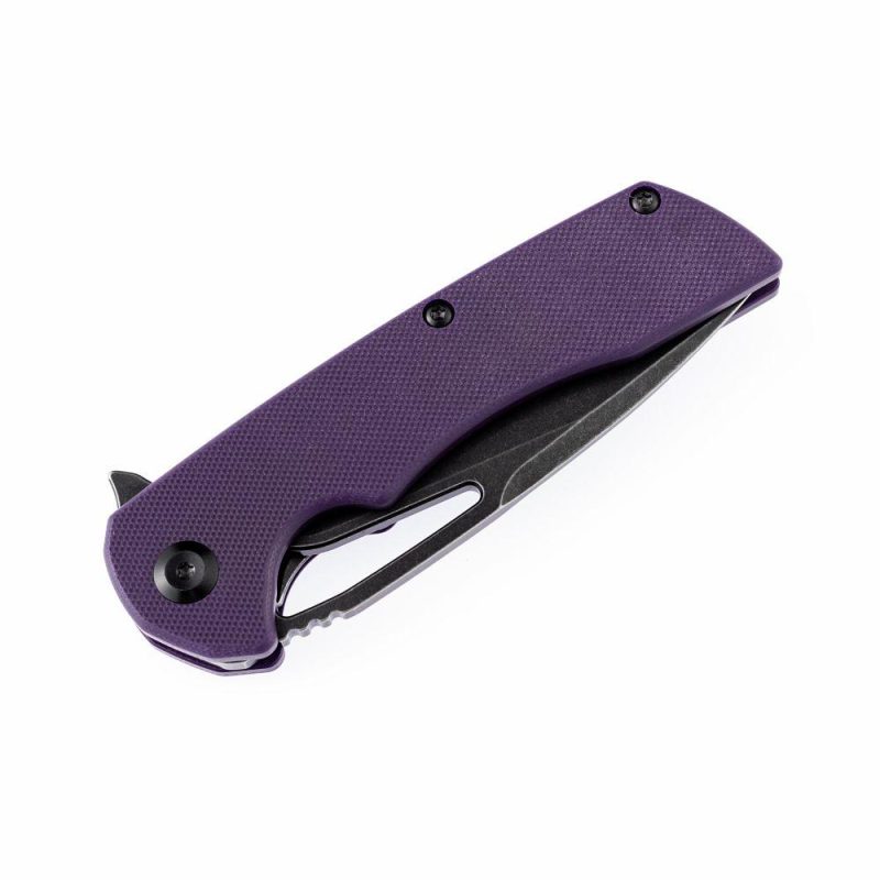 Kryo FlipperBlade Purple G10 Handle(Black Coating D2 Blade) with Kim Ning Design-T1001B3 Purple | Folding Pocket Knives