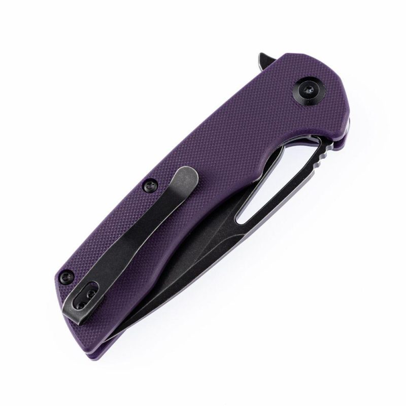 Kryo FlipperBlade Purple G10 Handle(Black Coating D2 Blade) with Kim Ning Design-T1001B3 Purple | Folding Pocket Knives