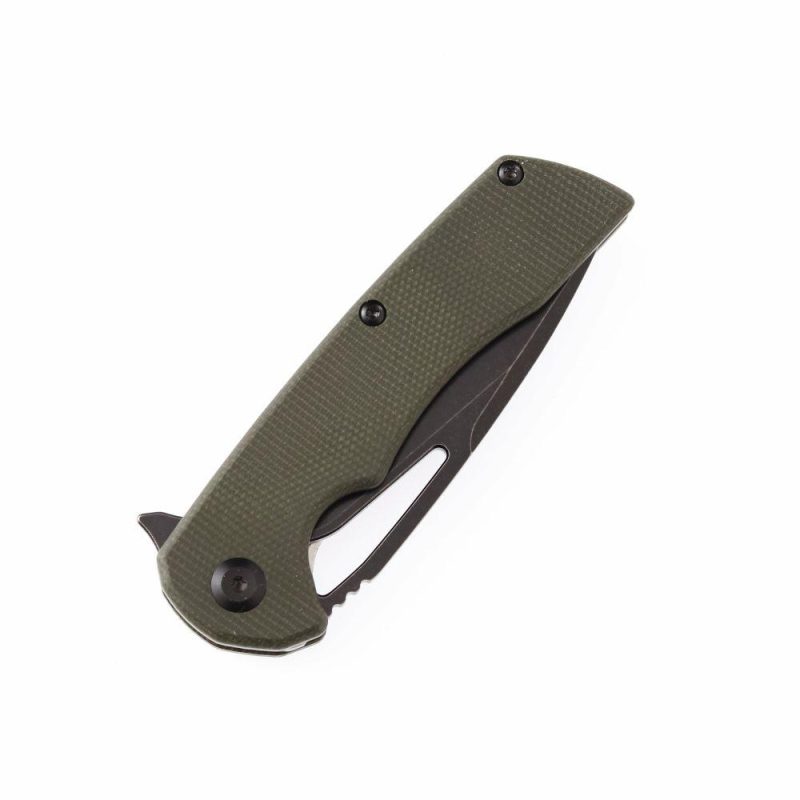 Kryo T1001A4 D2 Blade Dark Green Micarta Handle with Kim Ning Design Green | Folding Pocket Knives