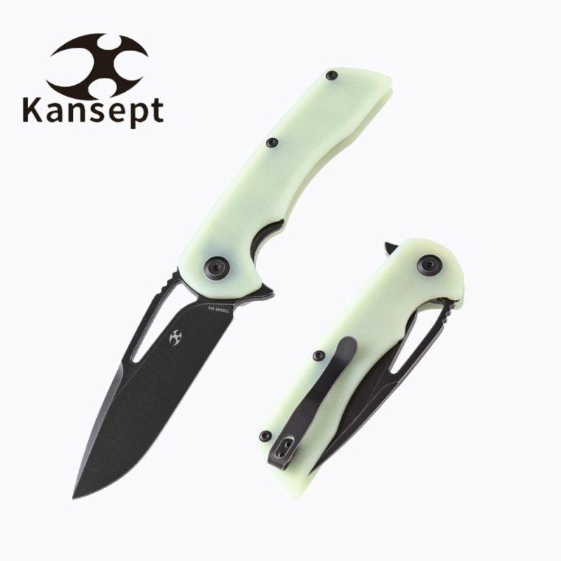 Kryo T1001A5 D2 Blade Jade G10 Handle with Kim Ning Design Jade | Folding Pocket Knives