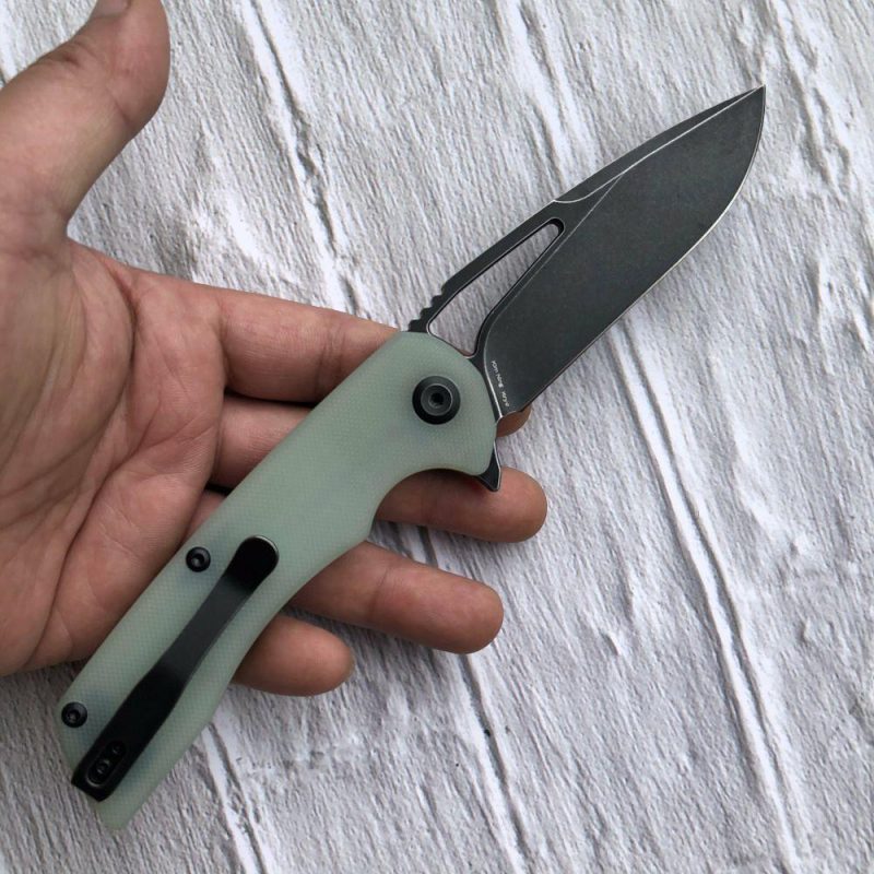 Kryo T1001A5 D2 Blade Jade G10 Handle with Kim Ning Design Jade | Folding Pocket Knives