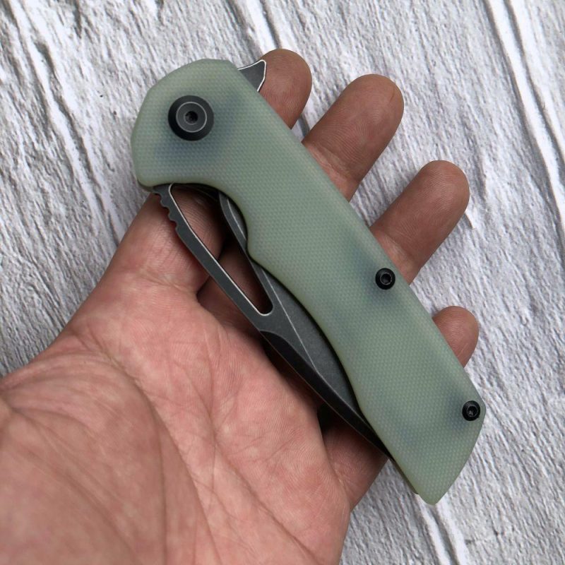 Kryo T1001A5 D2 Blade Jade G10 Handle with Kim Ning Design Jade | Folding Pocket Knives