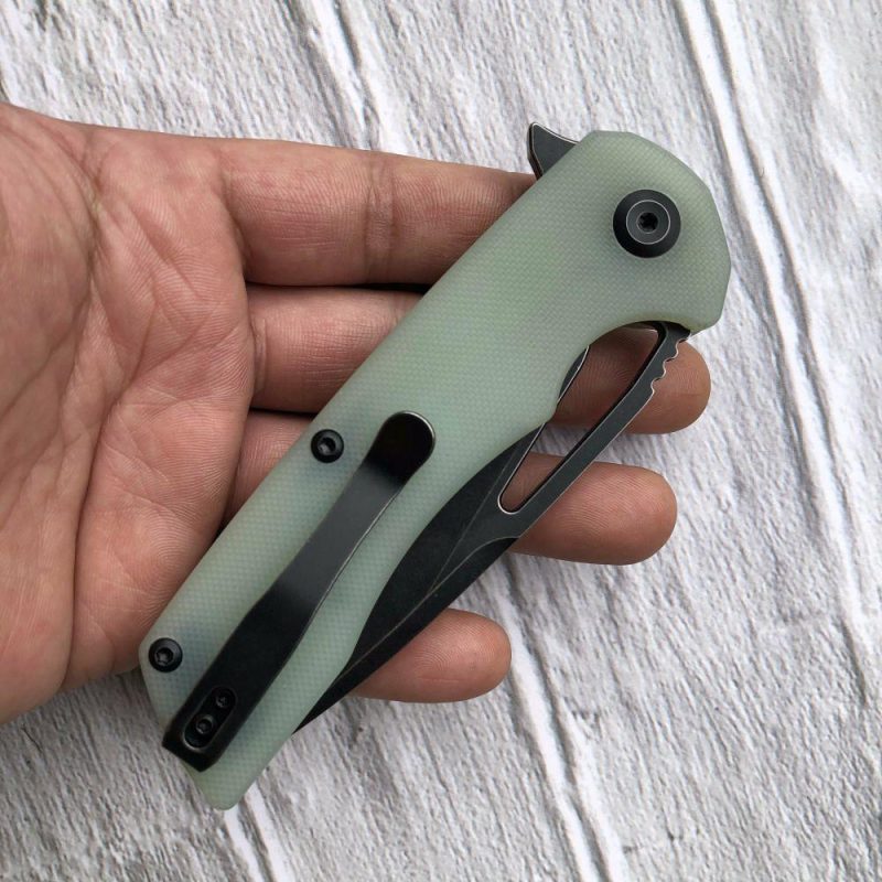 Kryo T1001A5 D2 Blade Jade G10 Handle with Kim Ning Design Jade | Folding Pocket Knives