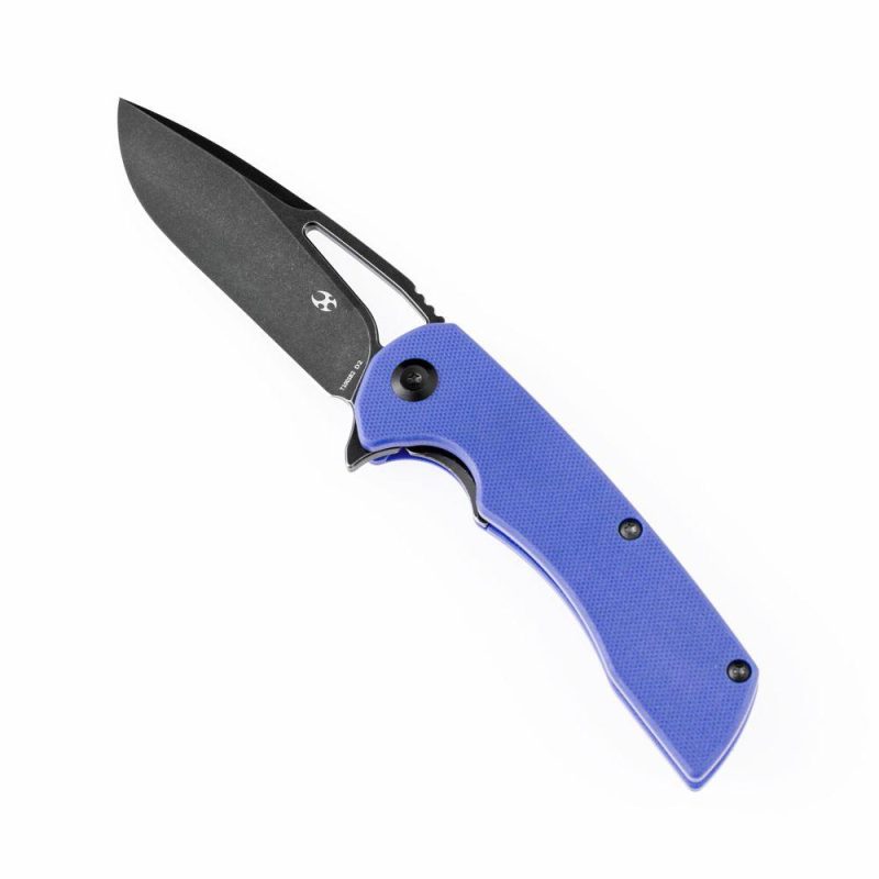 Kryo T1001B2 Black Coating D2 Blade Blue G10 Handle with Kim Ning Design Blue | Folding Pocket Knives