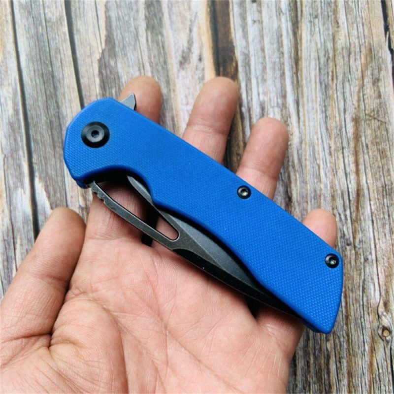 Kryo T1001B2 Black Coating D2 Blade Blue G10 Handle with Kim Ning Design Blue | Folding Pocket Knives