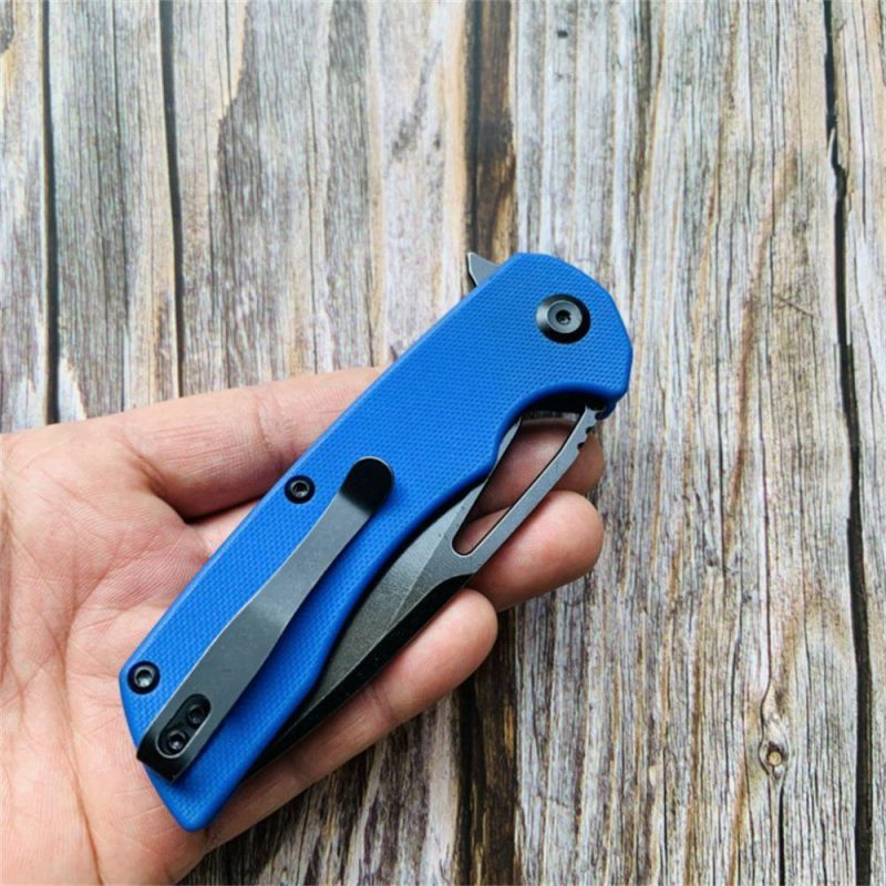 Kryo T1001B2 Black Coating D2 Blade Blue G10 Handle with Kim Ning Design Blue | Folding Pocket Knives