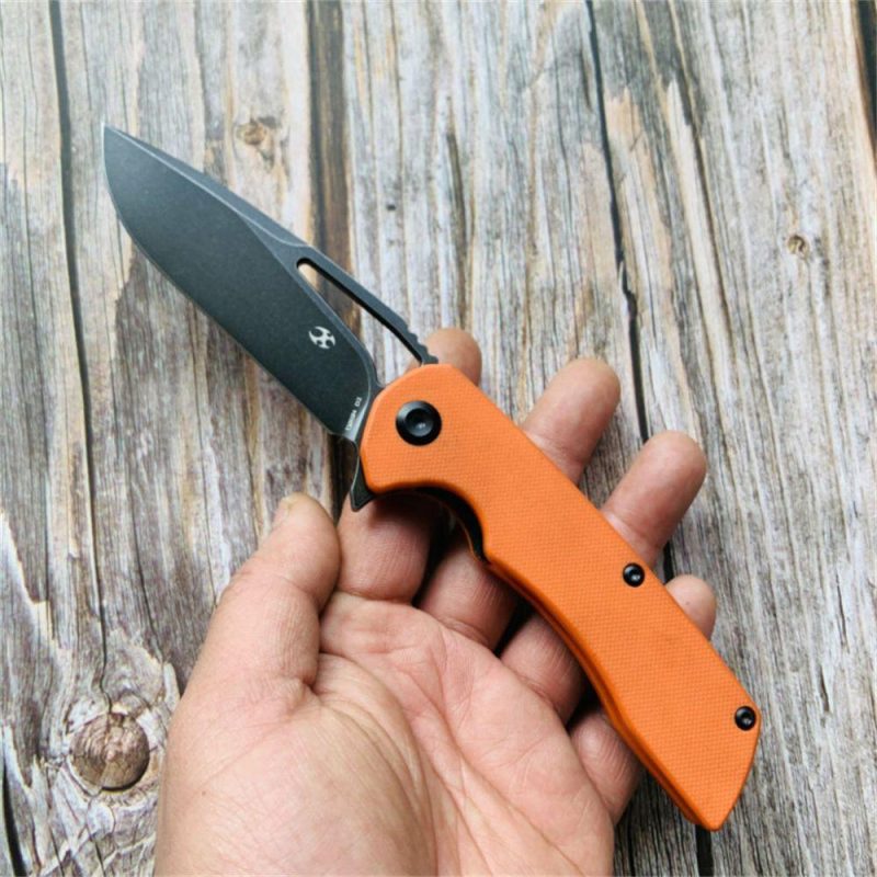 Kryo T1001B4 Black Coating D2 Blade Orange G10 Handle with Kim Ning Design Orange | Folding Pocket Knives