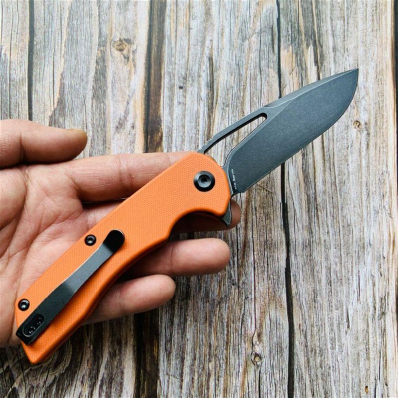 Kryo T1001B4 Black Coating D2 Blade Orange G10 Handle with Kim Ning Design Orange | Folding Pocket Knives