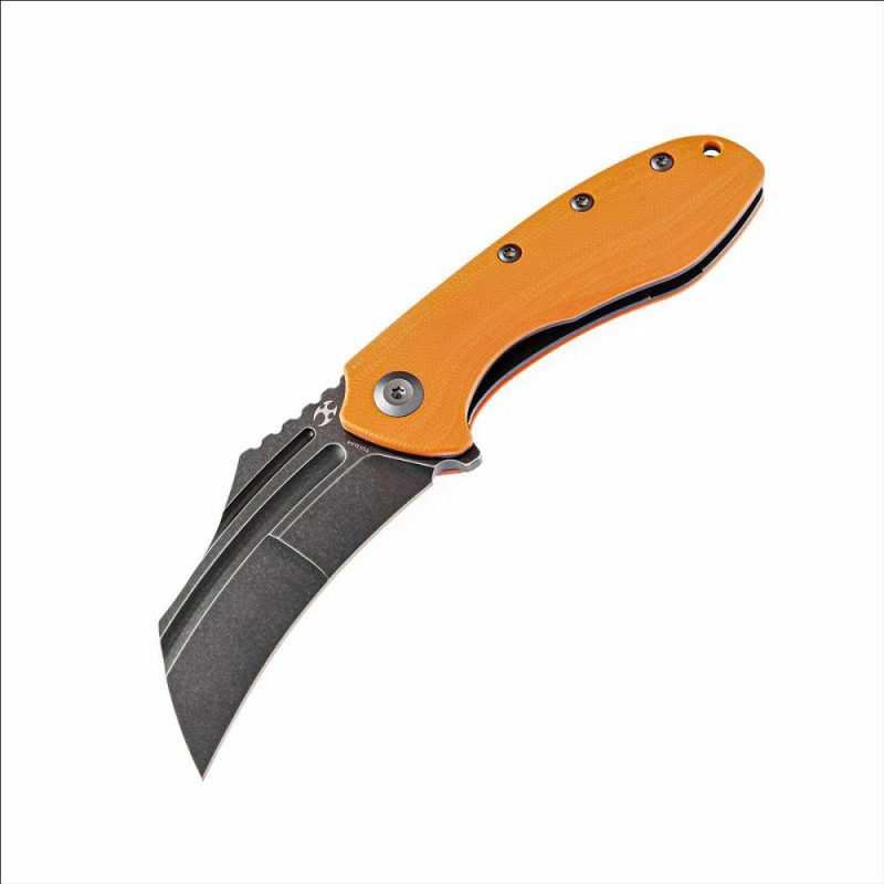 KTC3 T1031A4 Black TiCn Coated 154CM Blade Orange G10 Handle with Koch Tools Design | Folding Pocket Knives