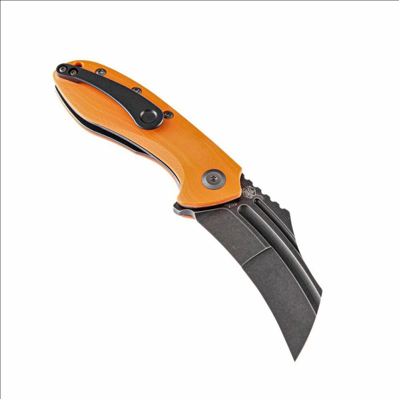 KTC3 T1031A4 Black TiCn Coated 154CM Blade Orange G10 Handle with Koch Tools Design | Folding Pocket Knives