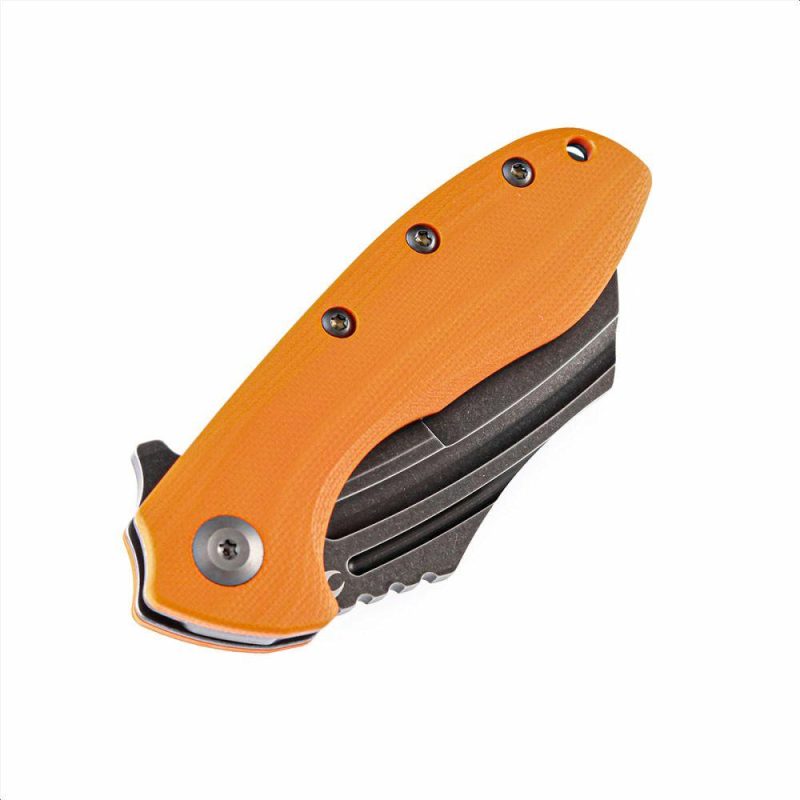 KTC3 T1031A4 Black TiCn Coated 154CM Blade Orange G10 Handle with Koch Tools Design | Folding Pocket Knives